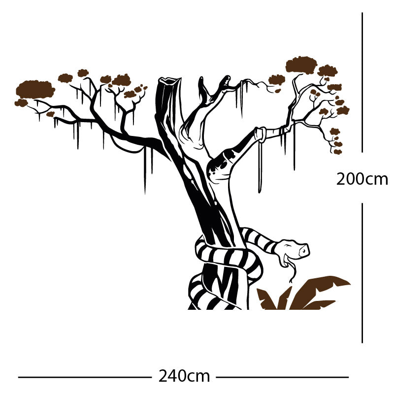 large tree with snake wall sticker