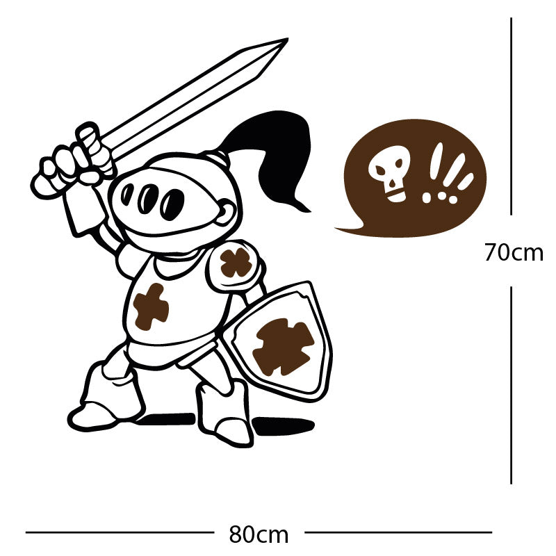 brave knight wall sticker