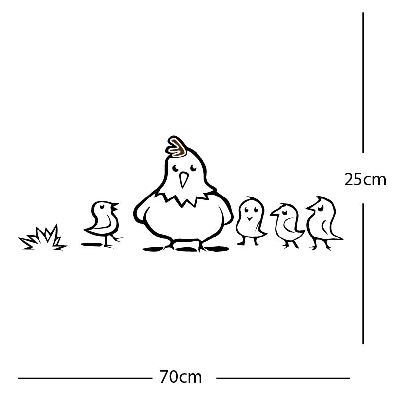 chicken and chicks wall sticker
