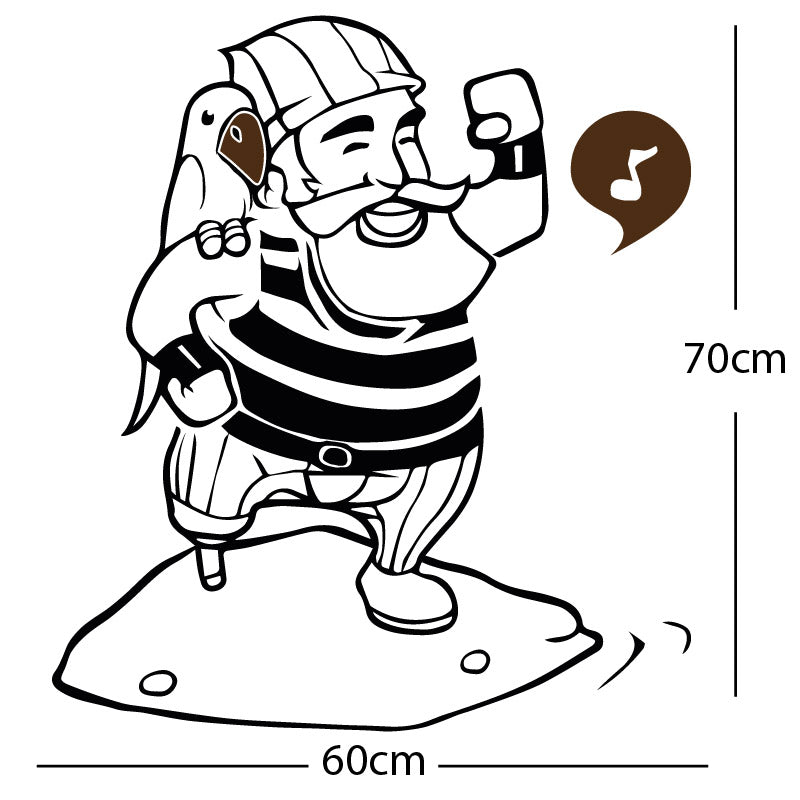 one legged pirate wall sticker