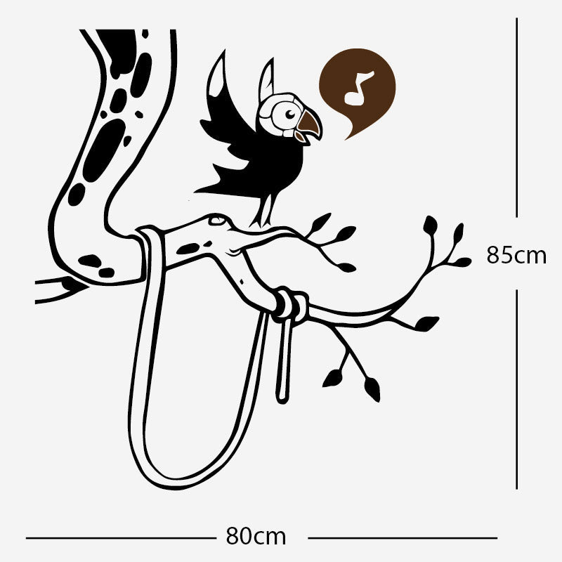 parrot in tree corner wall sticker