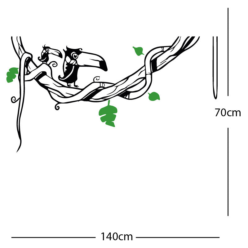 toucan in tree wall sticker