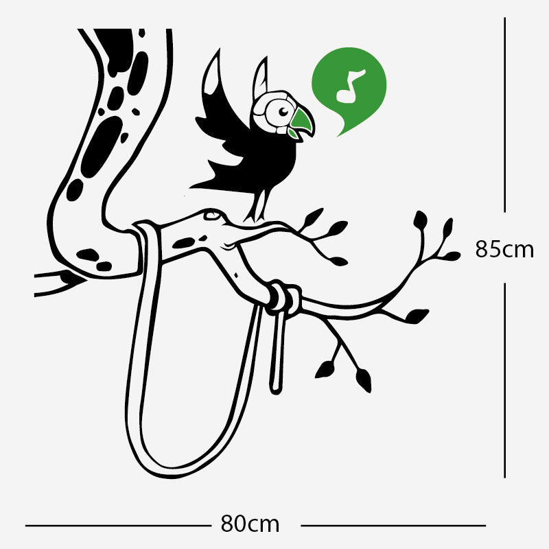parrot in tree corner wall sticker
