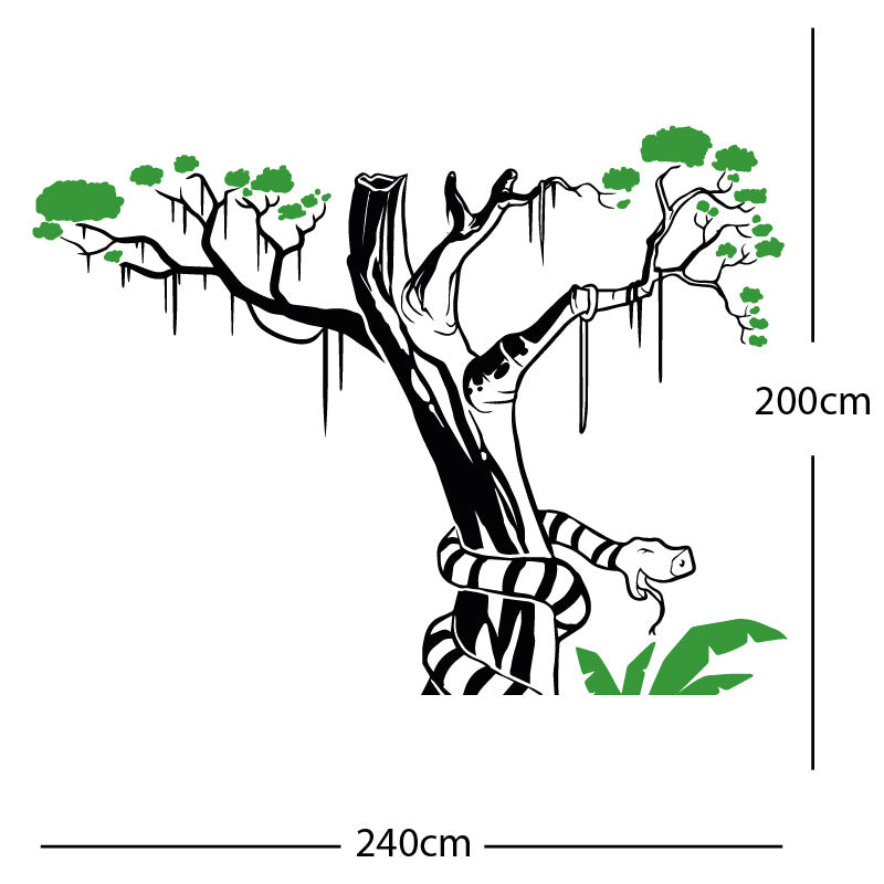 large tree with snake wall sticker