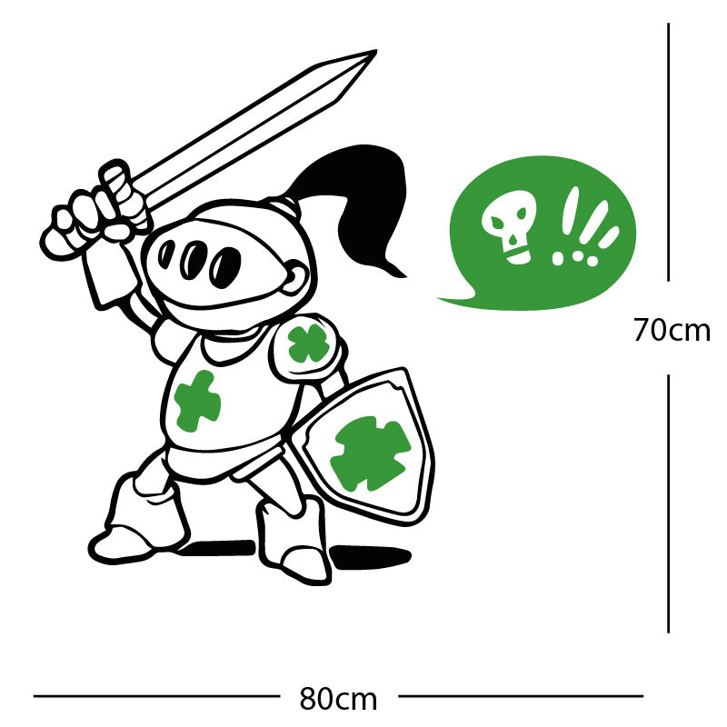 brave knight wall sticker