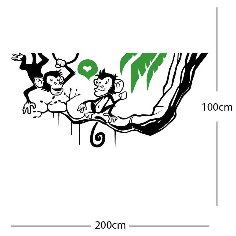 monkey in tree funny wall sticker