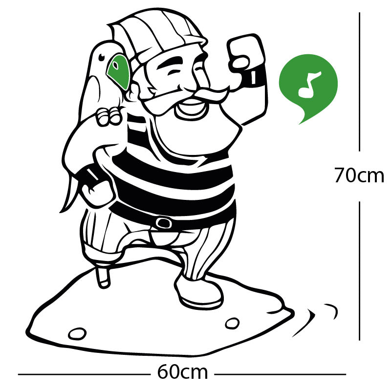 one legged pirate wall sticker