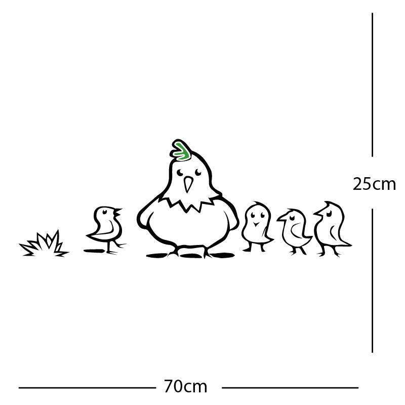 chicken and chicks wall sticker