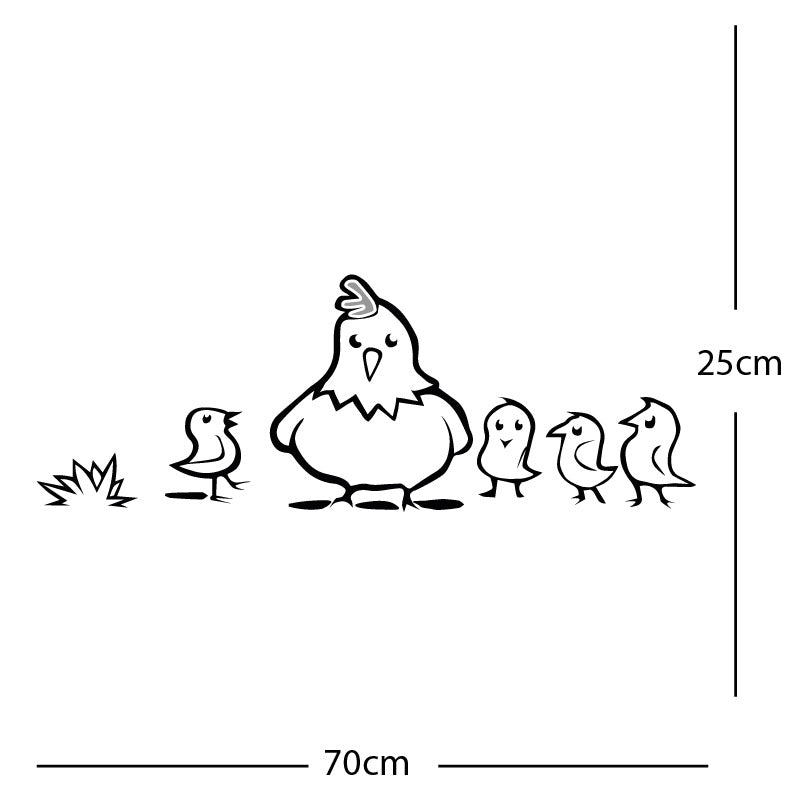 chicken and chicks wall sticker