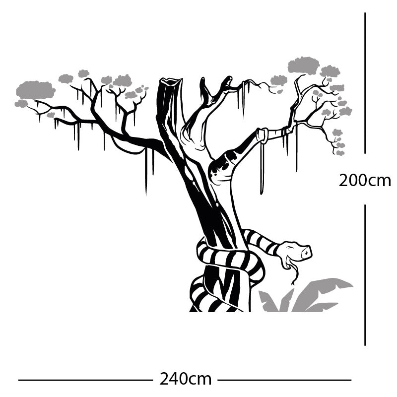 large tree with snake wall sticker