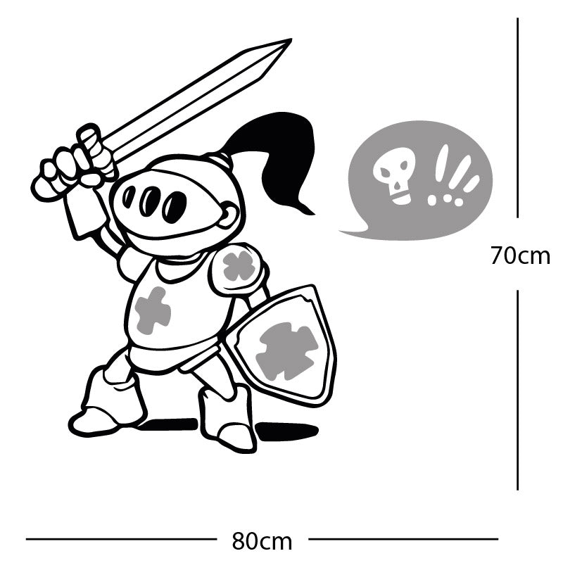 brave knight wall sticker