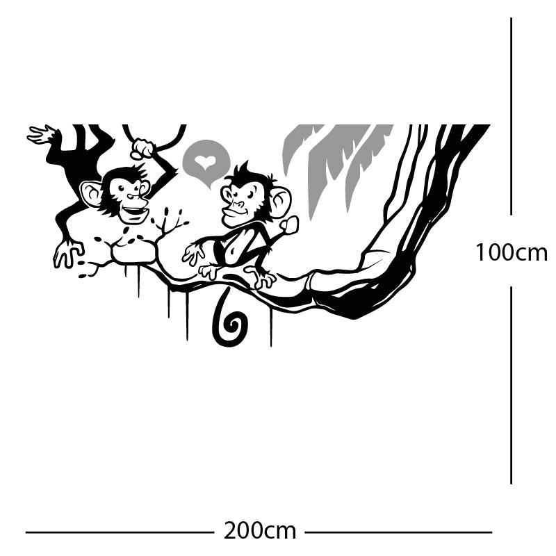 monkey in tree funny wall sticker