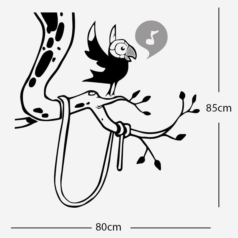 parrot in tree corner wall sticker