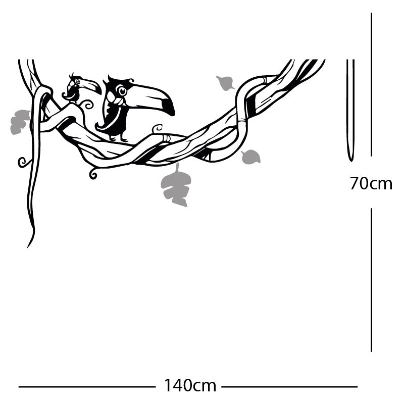 toucan in tree wall sticker