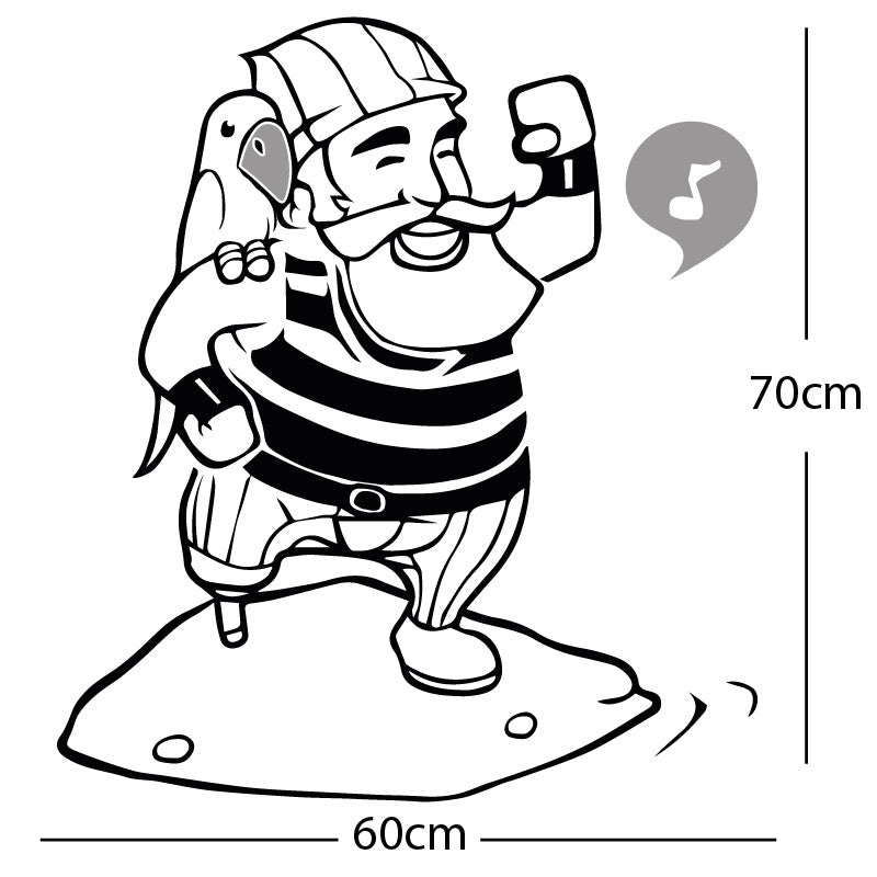 one legged pirate wall sticker