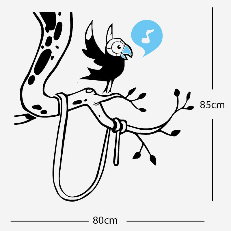 parrot in tree corner wall sticker