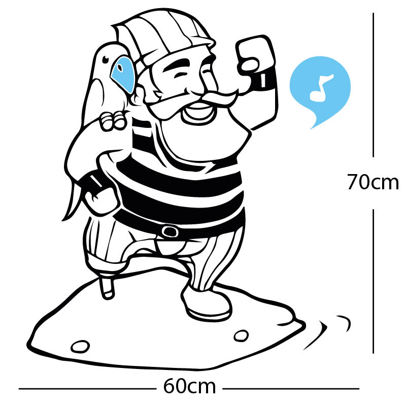 one legged pirate wall sticker