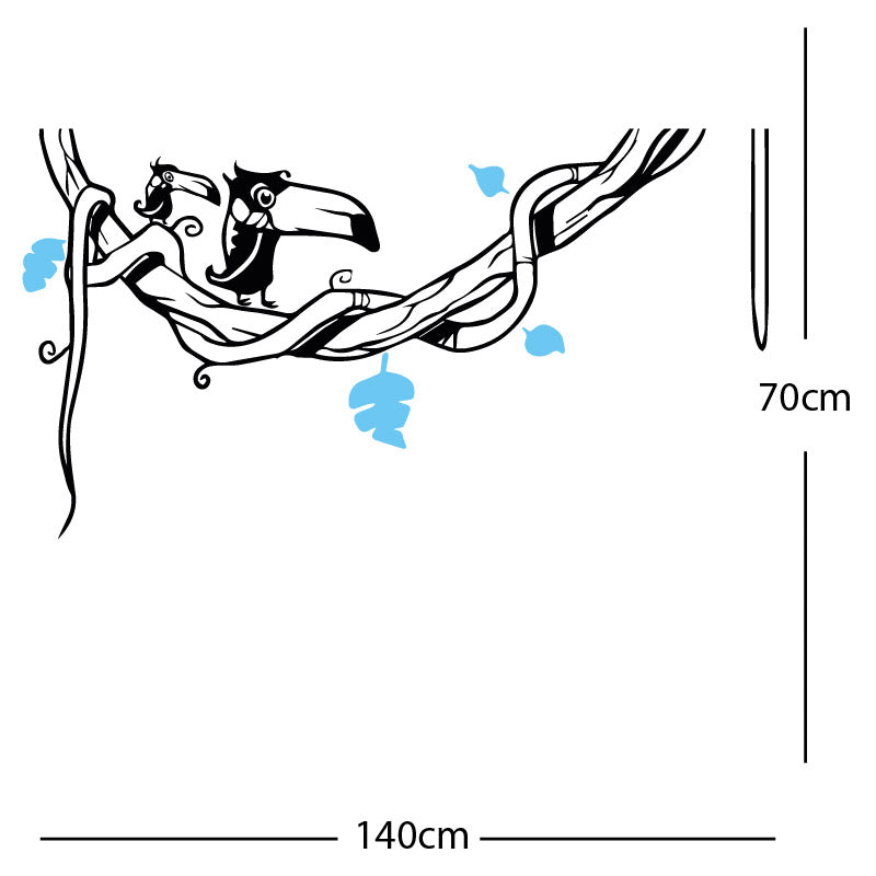 toucan in tree wall sticker