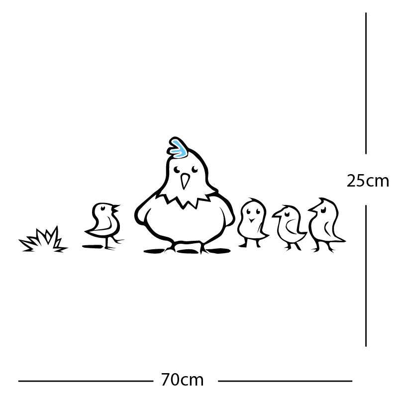 chicken and chicks wall sticker