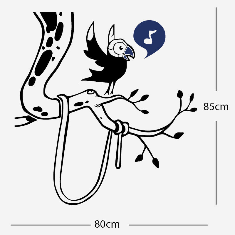 parrot in tree corner wall sticker