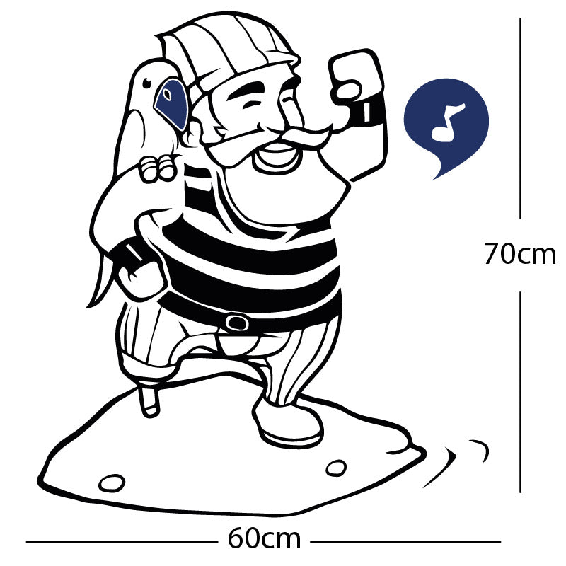 one legged pirate wall sticker
