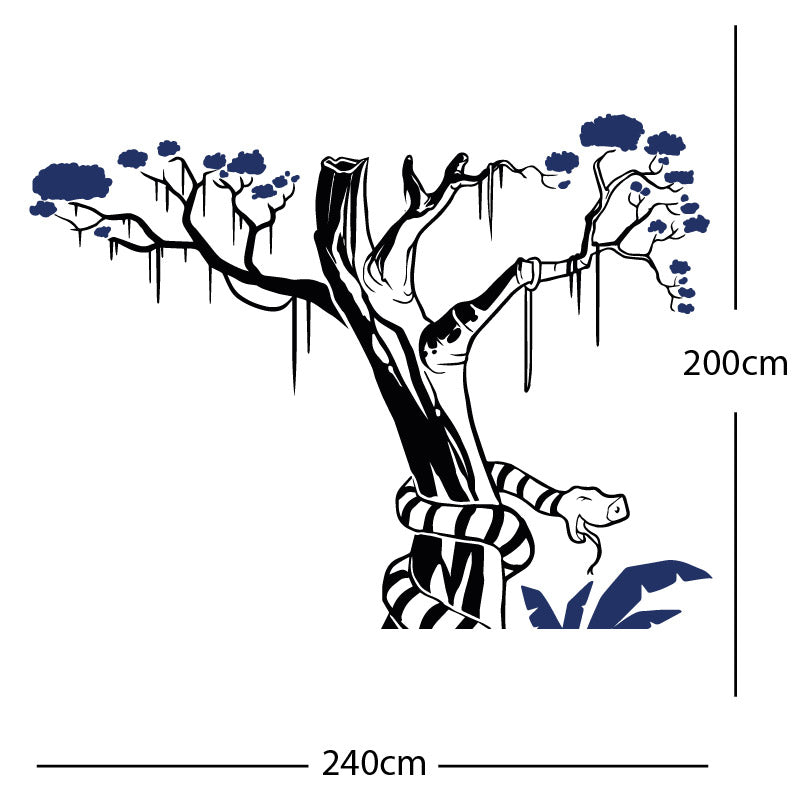 large tree with snake wall sticker