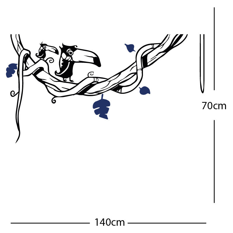 toucan in tree wall sticker