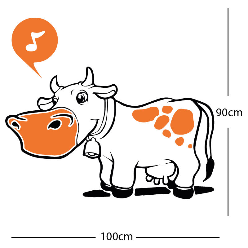 farmyard cow wall sticker