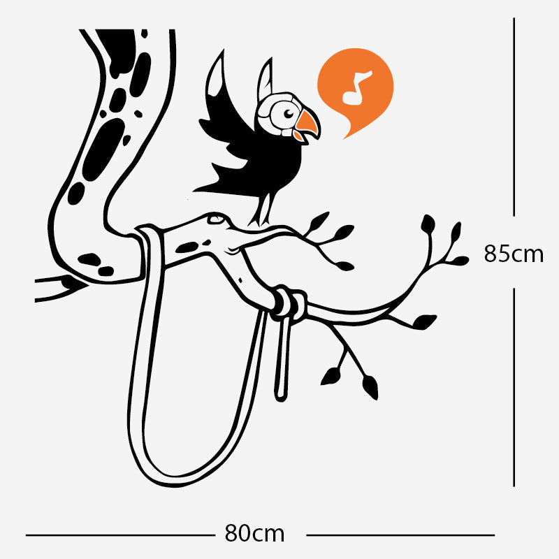 parrot in tree corner wall sticker