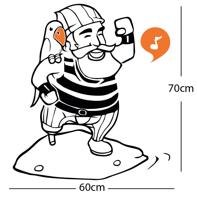 one legged pirate wall sticker