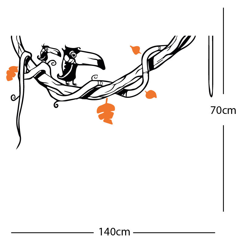 toucan in tree wall sticker