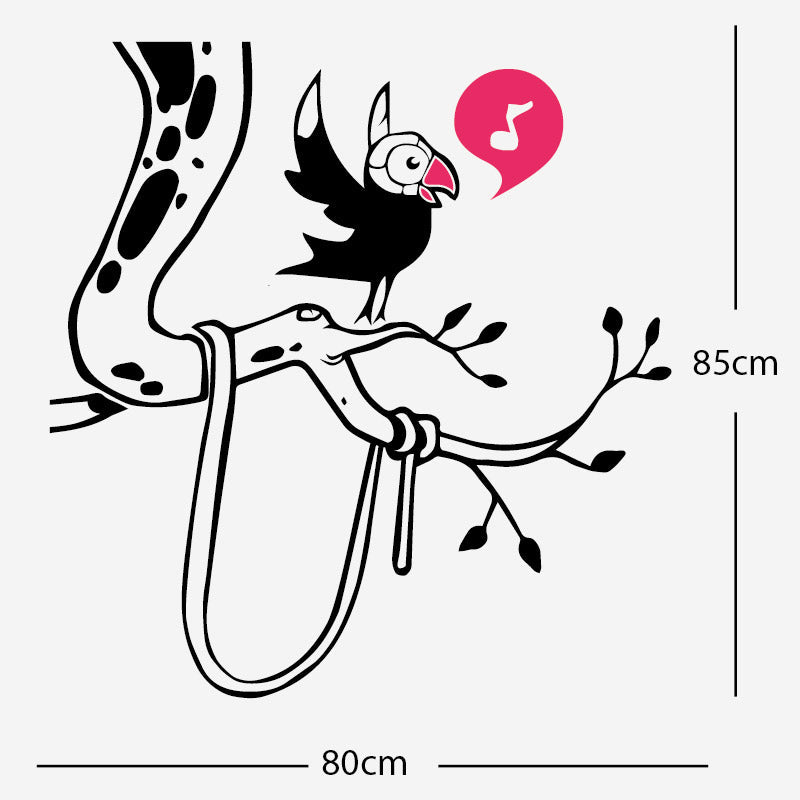 parrot in tree corner wall sticker