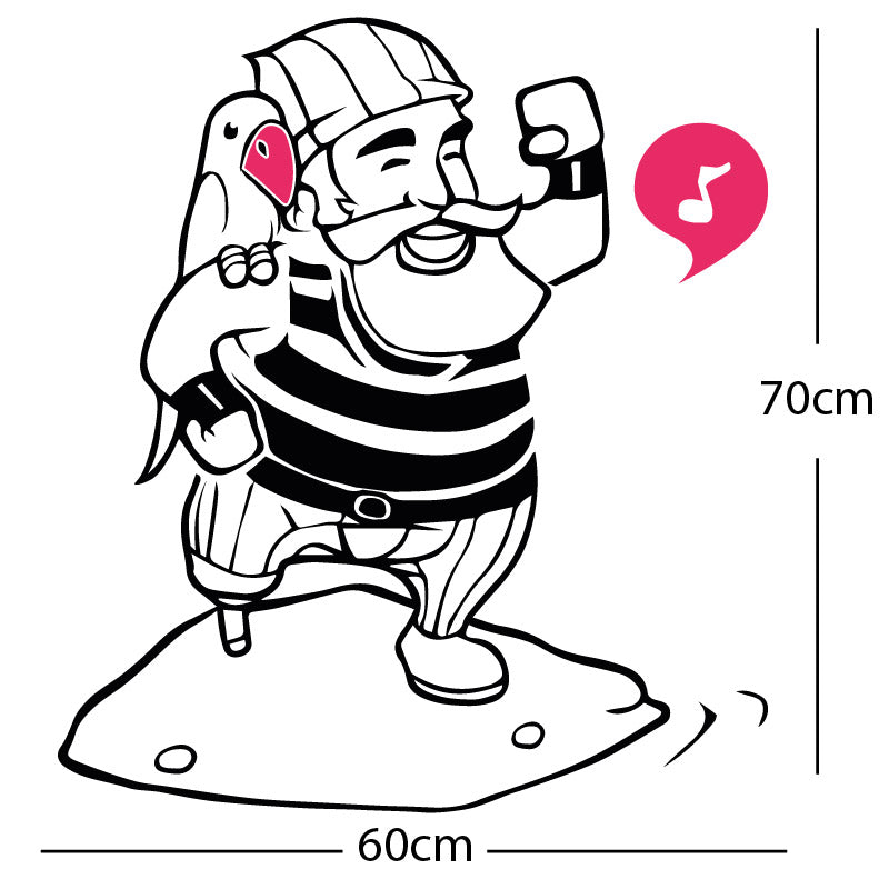 one legged pirate wall sticker