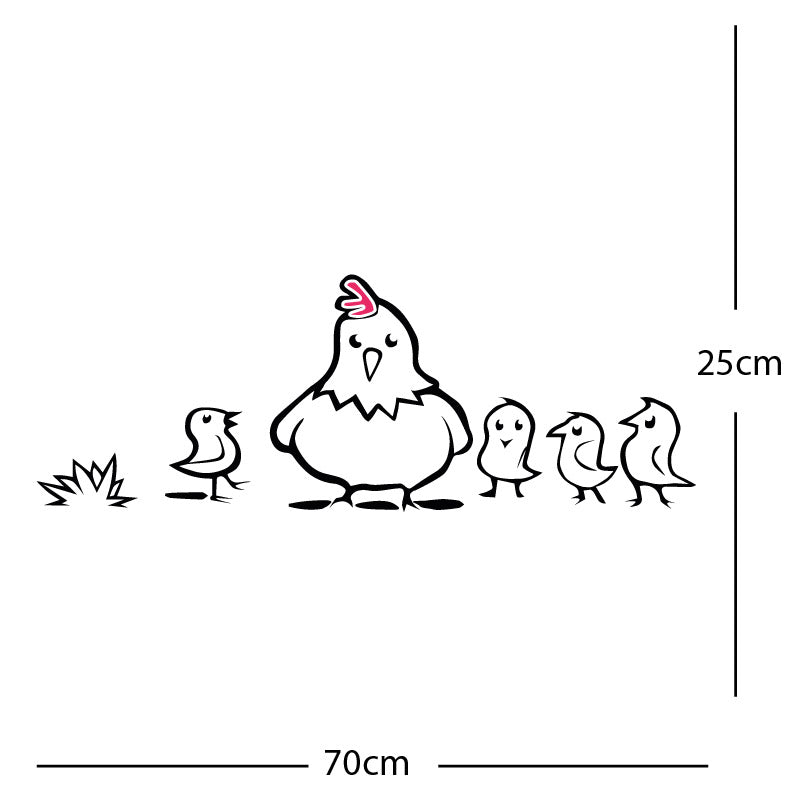 chicken and chicks wall sticker