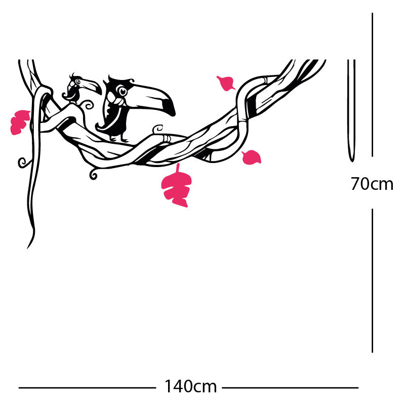 toucan in tree wall sticker
