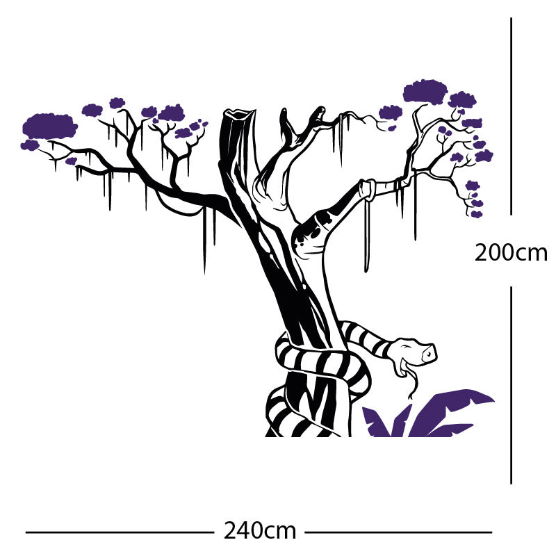 large tree with snake wall sticker