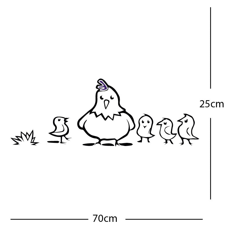 chicken and chicks wall sticker