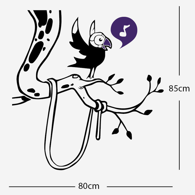 parrot in tree corner wall sticker