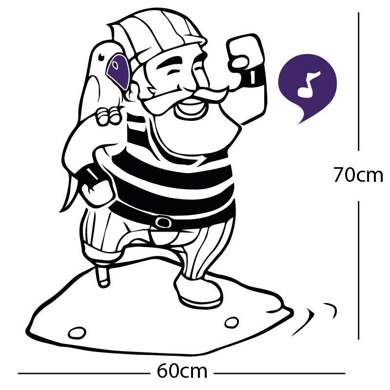 one legged pirate wall sticker