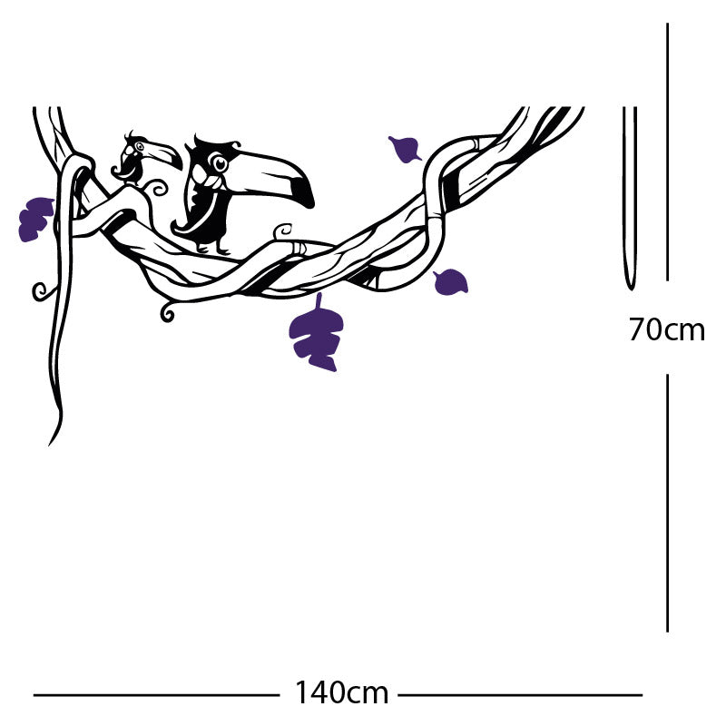 toucan in tree wall sticker
