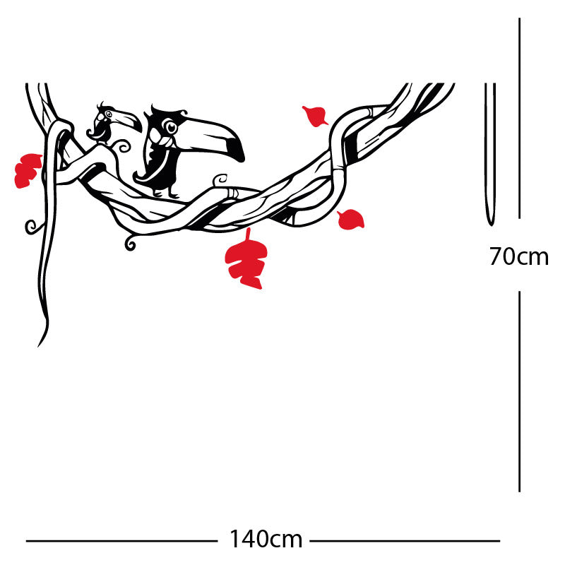 toucan in tree wall sticker