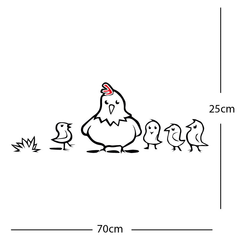 chicken and chicks wall sticker