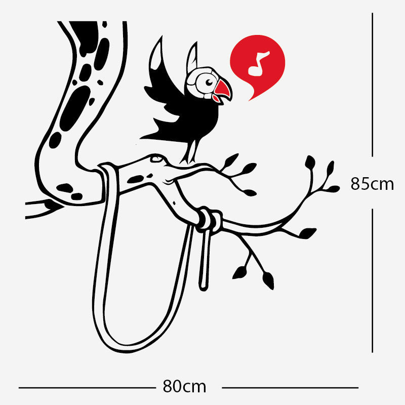 parrot in tree corner wall sticker