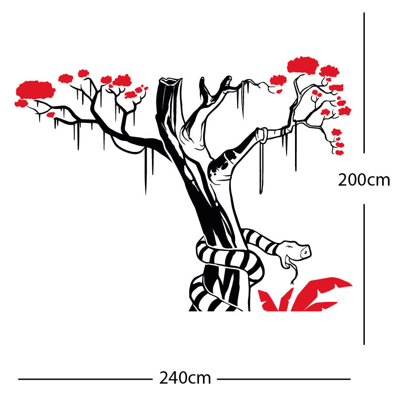 large tree with snake wall sticker