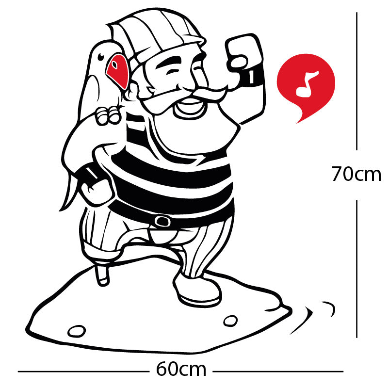 one legged pirate wall sticker
