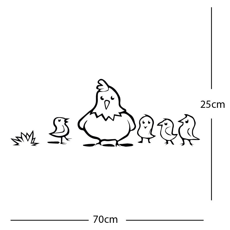 chicken and chicks wall sticker