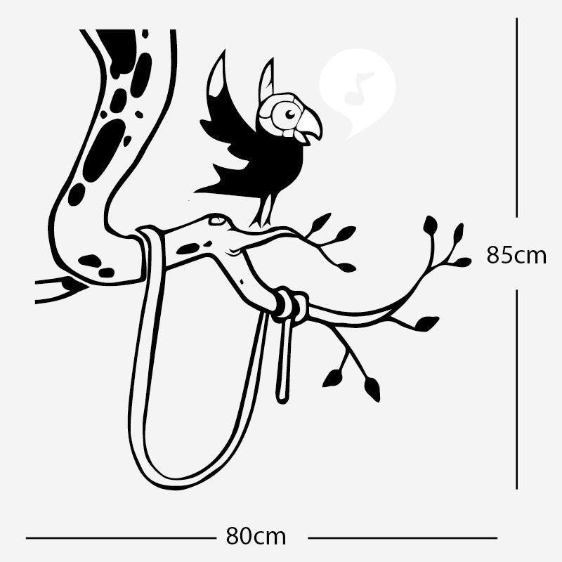 parrot in tree corner wall sticker