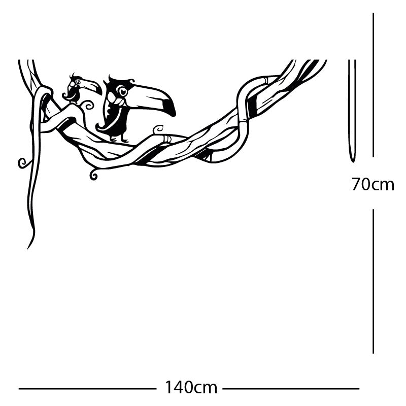 toucan in tree wall sticker
