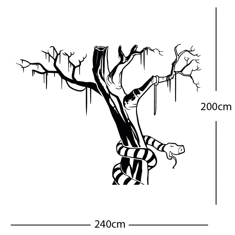large tree with snake wall sticker