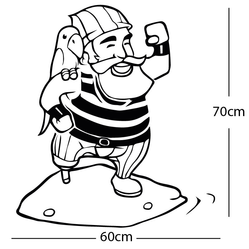one legged pirate wall sticker